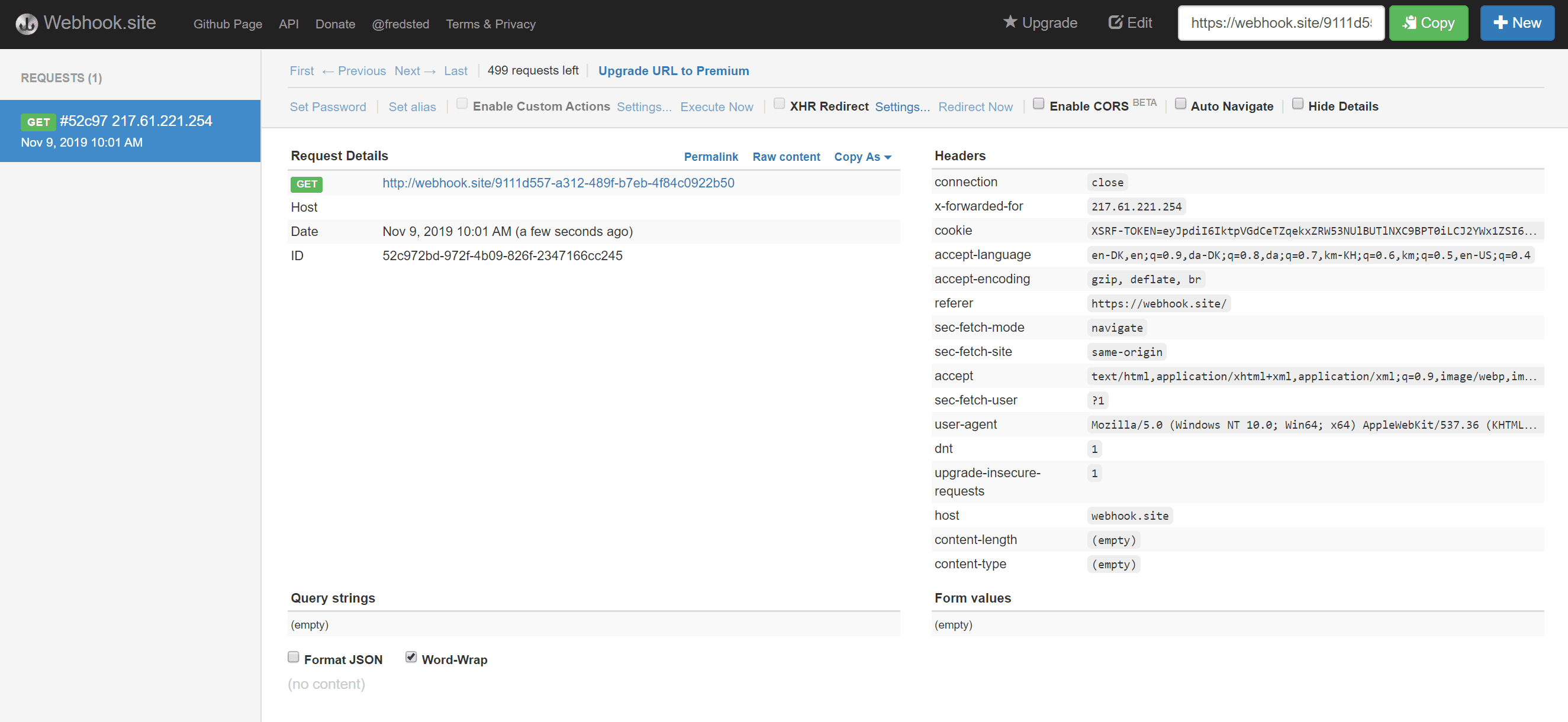 Fast webhook testing